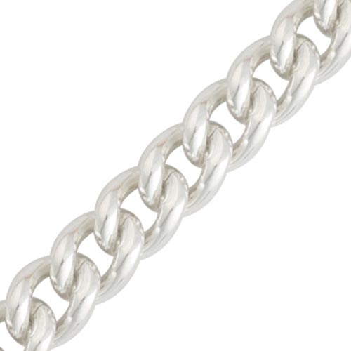 20 Inch Plain Heavy Curb Chain In Silver