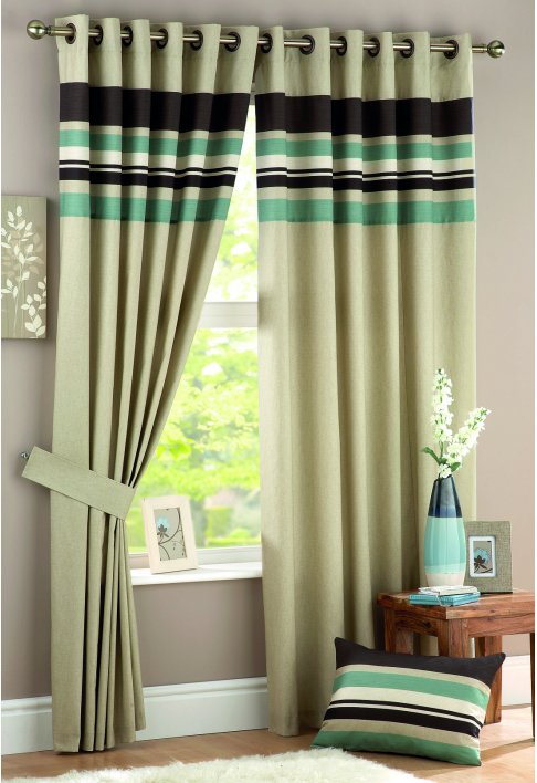 Harvard Duck Egg Blue Lined Eyelet Curtains