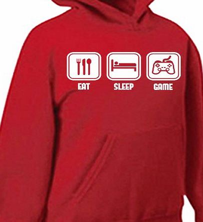 EAT SLEEP GAME, xbox live playstation, cod gaming, childrens kids boys girls Hoody Hoodie, Blue, 12