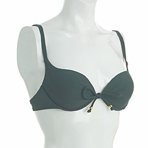 Khaki moulded cup bikini with bow