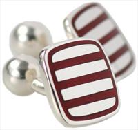 Deep Red Enamel Cufflinks by Veritas