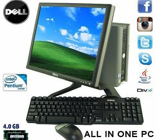 SUPER FAST ULTRA SMALL DELL ALL IN ONE PC 4GB + 17``TFT WIFI WINDOWS 7 (P4-3)