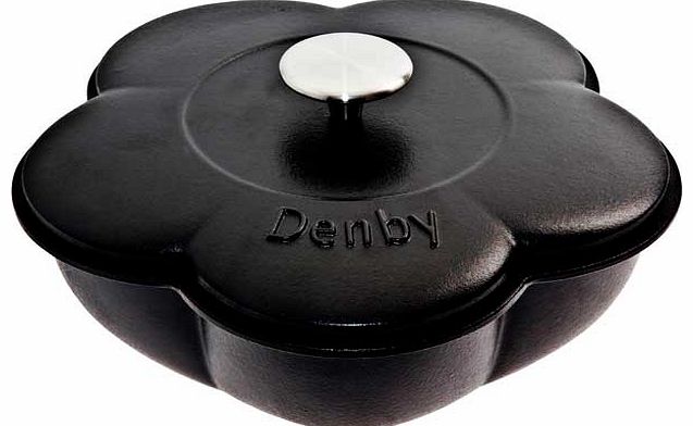 Denby Flower Shape Casserole - Black.