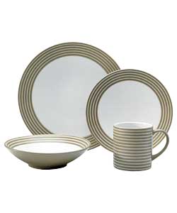 Denby Intro Sand Stripes 16 Piece Stoneware