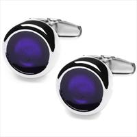 denisonboston Purple Polo Jewell Cufflinks by