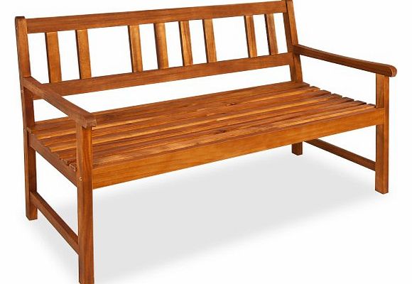 Wooden Garden Bench Made of Tropical Hardwood Outdoor Seater