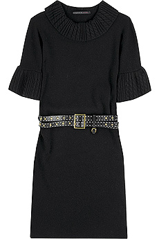 Sweater dress with belt