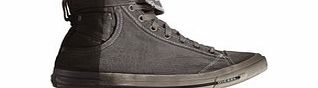 Diesel Mens grey and black denim sneakers