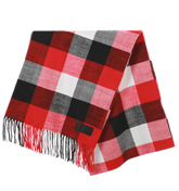 Selisa Service Red Check Tassle Scarf