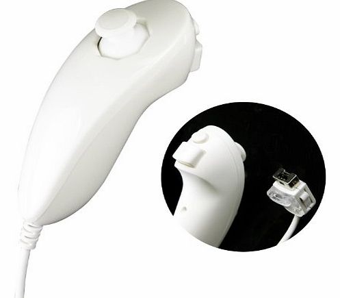 White Nunchuck Controller Remote for Nintendo Wii Console (Non OEM)