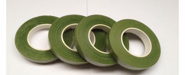 4 X LIGHT GREEN florist stem tape for Corsages, Button Holes, Flower arrangements and Sugar craft