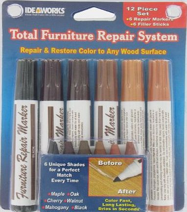 DIY SCRATCH REPAIR MARKERS SET OF 12 ~ FOR FURNITURE