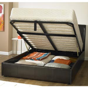 Pisa 4FT6 Double Leather Ottoman Bedstead