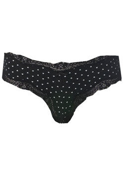 Black heart print knickers