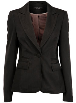 Black striped 1 button jacket