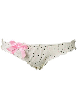 Cream star bow knickers