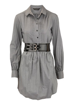 Grey oversized belted shirt