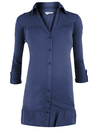 Dorothy Perkins Navy frill jersey shirt