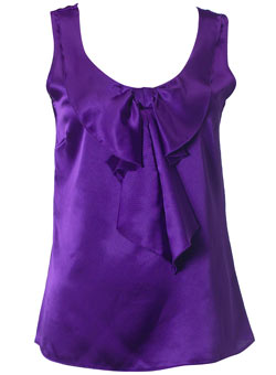 Purple satin bow top