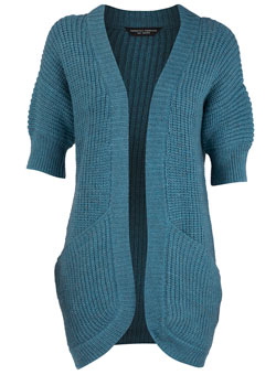 Teal long-line shrug