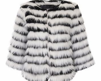 Womens Little Mistress Black/White Faux Fur