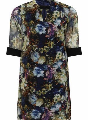 Womens Little Mistress Dark Floral Tunic Dress-