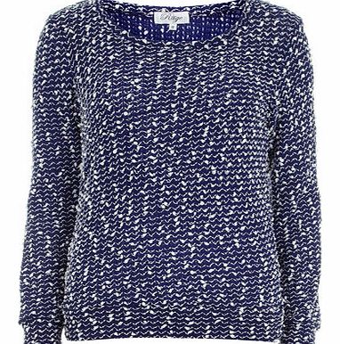 Womens Madam Rage Popcorn knit jumper- Blue