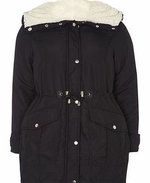 Dorothy Perkins Womens Petite navy shawl parka Jacket- Navy