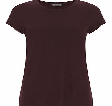 Dorothy Perkins Womens Petite wine pleated back tee- Wine