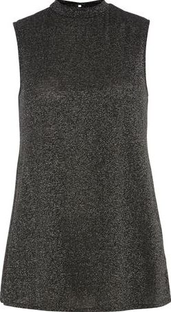 Dorothy Perkins, 1134[^]262015000708575 Womens Tall Black Shimmer Tunic- Black DP05600810