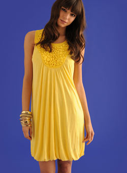 Yellow gem bubble dress