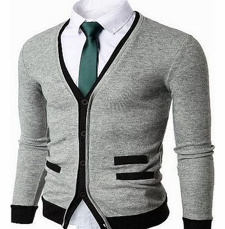 Mens Button up Pocket Cardigan GREY (NAK10)