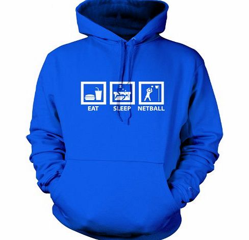 Dressdown Eat Sleep Netball - Unisex Hoodie / Hooded Top-Blue-Medium