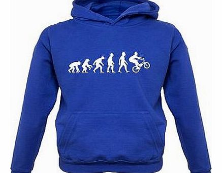 Evolution of Man BMX Rider - Childrens / Kids Hoodie - Royal Blue - XL (9-11 Years)