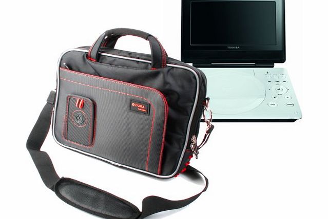 Lightweight Classic Case W/ Adjustable Straps, Shock Resistors + Memory Foam Interior For LCD Screen Portable DVD Player MP4 MP3 WMA MPG AVI VOB DIVX JPEG TV USB Games FM Radio SD Card Gam