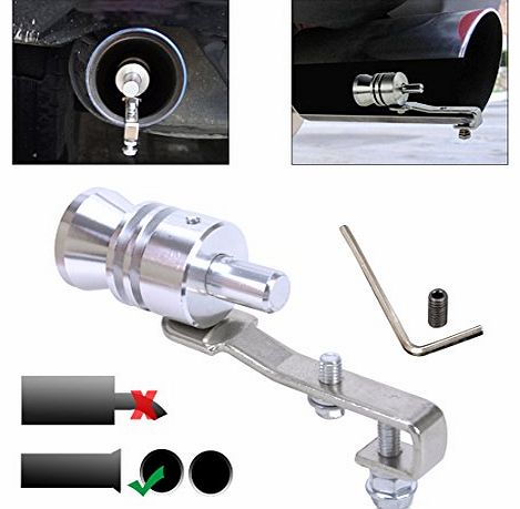 dwcx  CA01988 Silver Car Turbo Sound Whistle Muffler Exhaust Pipe Auto Blow-off Valve Simulator L