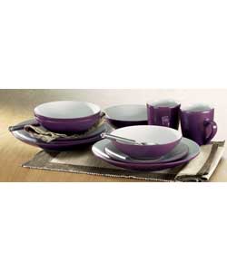 ECLIPSE 16 Piece Dinner Set - Mulberry