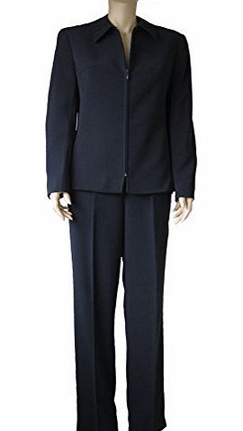 Elegance 09/015 LADIES TROUSER SUIT IN NAVY (10R, Navy)