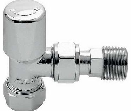 Pair Radiator Valves Angled - Chrome