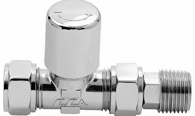 Pair Radiator Valves Straight - Chrome