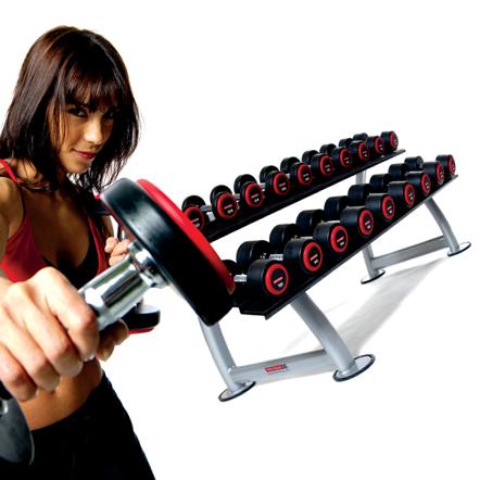 2-40Kg Rubber Dumbbell Set + Horizontal