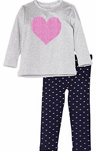 Baby Girls 084EEAN001 Starred Clothing Set, Metal Grey Melange, 12-18 Months (Manufacturer Size:80)