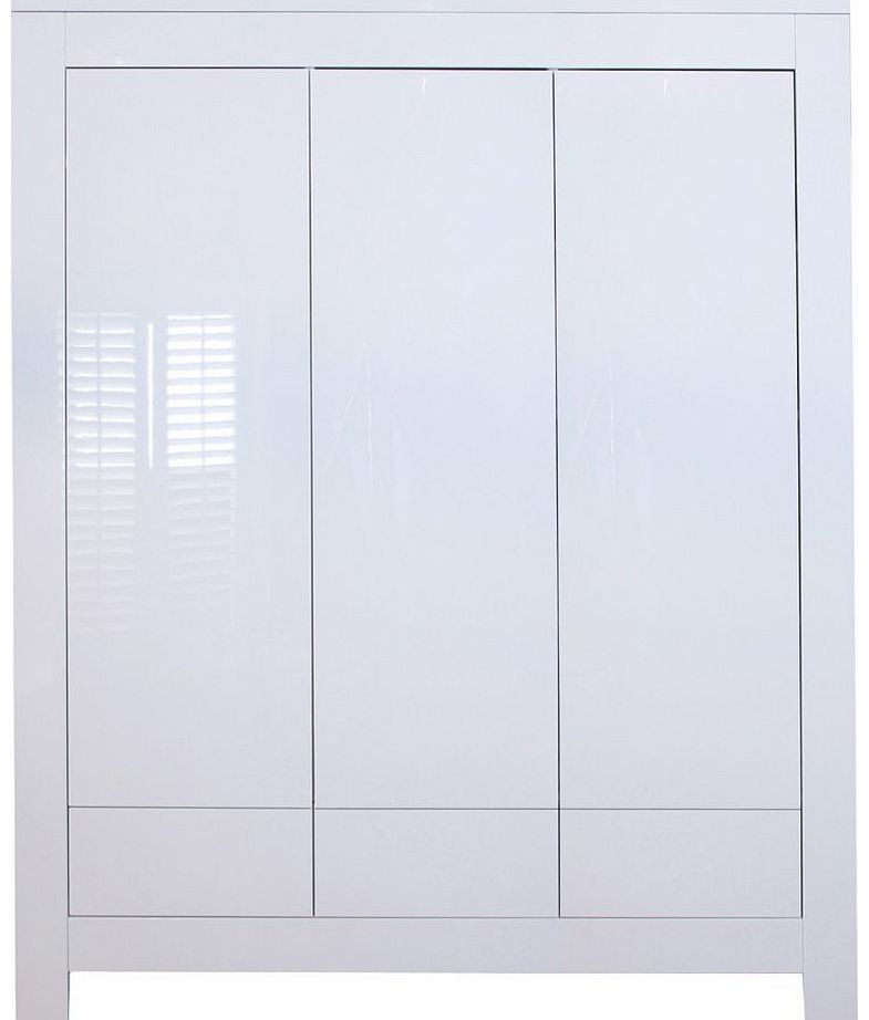 Somero Glossy White 3 Door Wardrobe