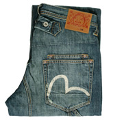 Mid Blue Worker Style Jeans - 32` Leg