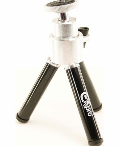 Ex-Pro Table-Top Mini Tripod, Aluminium Telescopic and compact - 3 Level - 15cm, 12.7cm amp; 10cm - Silver amp; Black