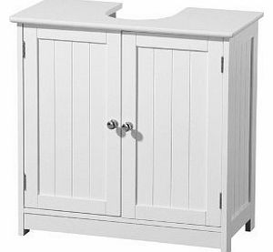 White Under Sink Gloss Bathroom Cabinet / Undersink Unit