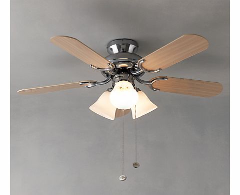 Capri Ceiling Fan and Light, Oak