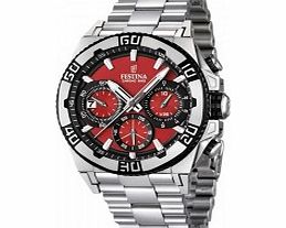 Festina Mens Red and Silver 2013 Chrono Bike Watch