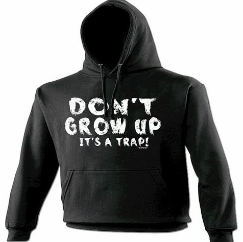 DONT GROW UP ITS A TRAP (S - BLACK) NEW PREMIUM HOODIE - slogan funny clothing joke novelty vintage retro top mens ladies girl boy sweatshirt men women hoody hoodies fashion urban cool geek shirt come