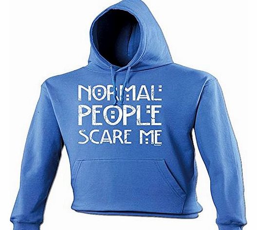 NORMAL PEOPLE SCARE ME (S - ROYAL BLUE) NEW PREMIUM HOODIE - slogan funny clothing joke novelty vintage retro top mens ladies girl boy sweatshirt men women hoody hoodies fashion urban cool geek shirt 